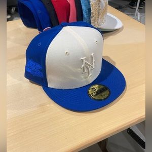 Blue and White Mets New Era Fitted 7 1/8 With Patch New with Tags